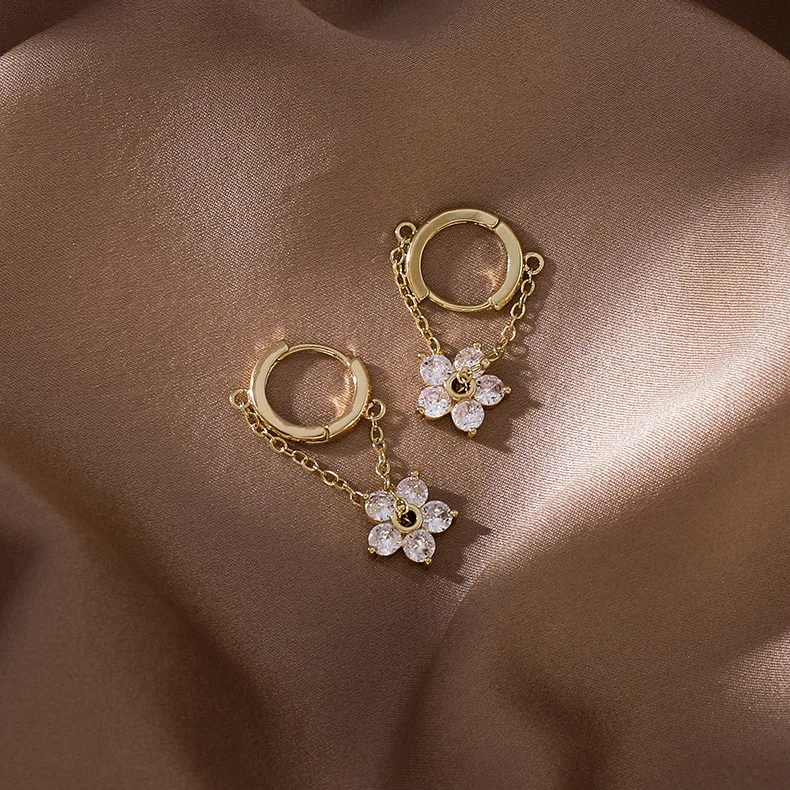 Flower Huggie Earrings