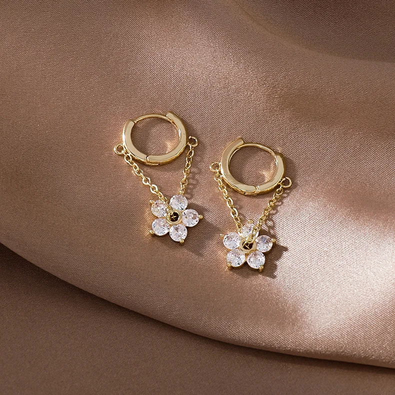 Flower Huggie Earrings