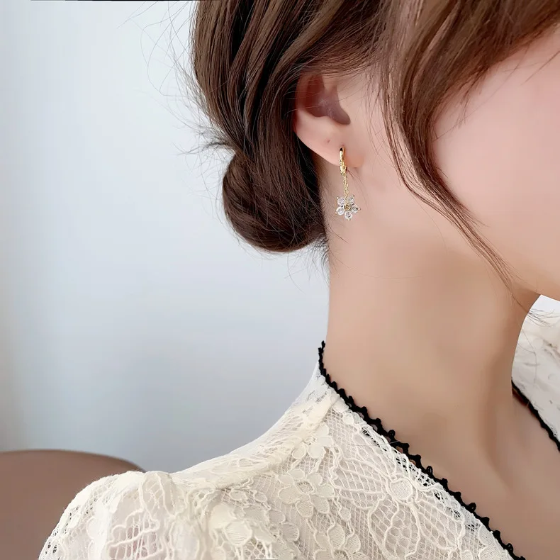 Flower Huggie Earrings