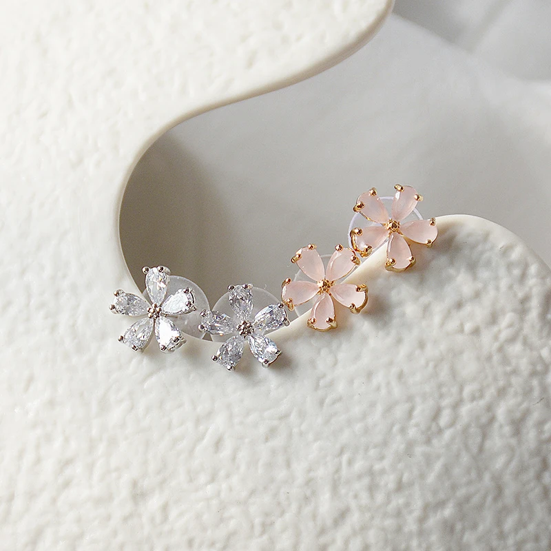 Cute Crystal Cherry Blossom Earrings