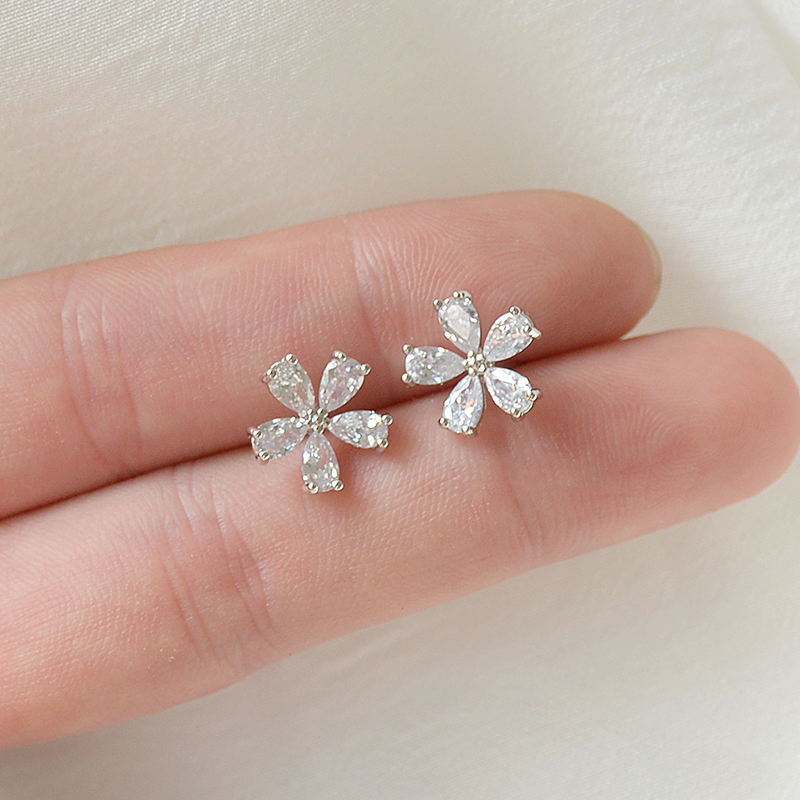 Cute Crystal Cherry Blossom Earrings