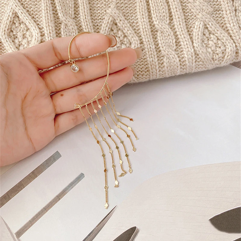 Pearls Tassel Ear Cuff