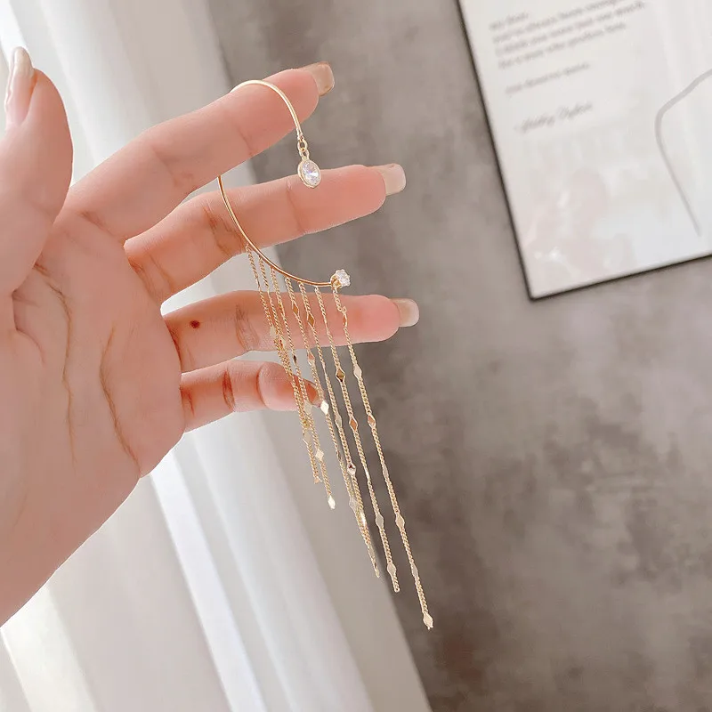Pearls Tassel Ear Cuff