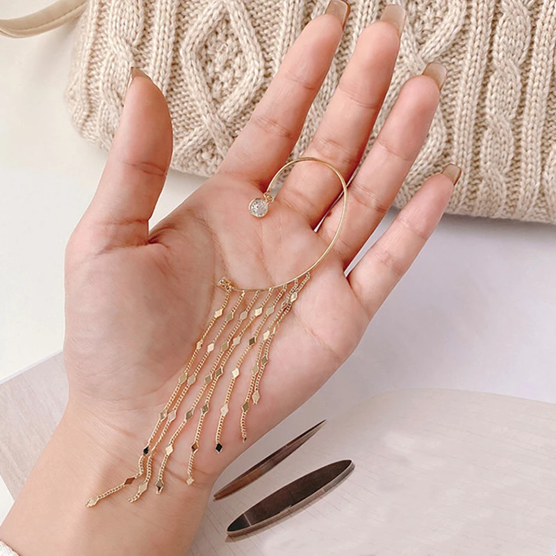 Pearls Tassel Ear Cuff