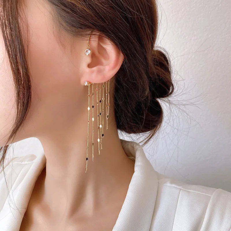 Pearls Tassel Ear Cuff