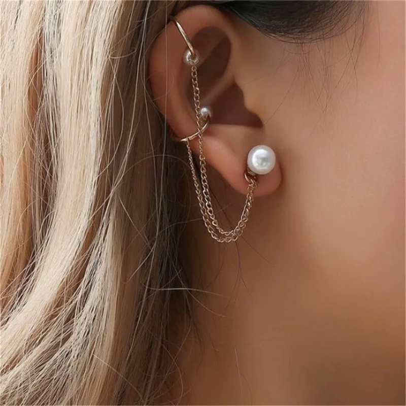 Diamond Flower Ear Cuff