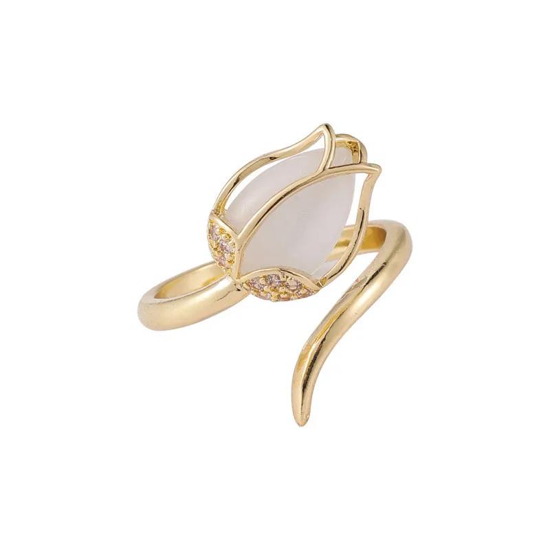 Tulip Flower Adjustable Ring