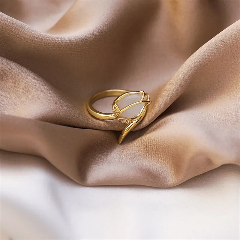 Tulip Flower Adjustable Ring