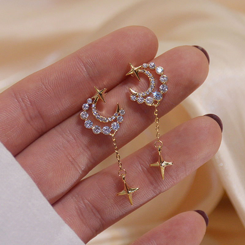 Crescent Moon Tassel Earring