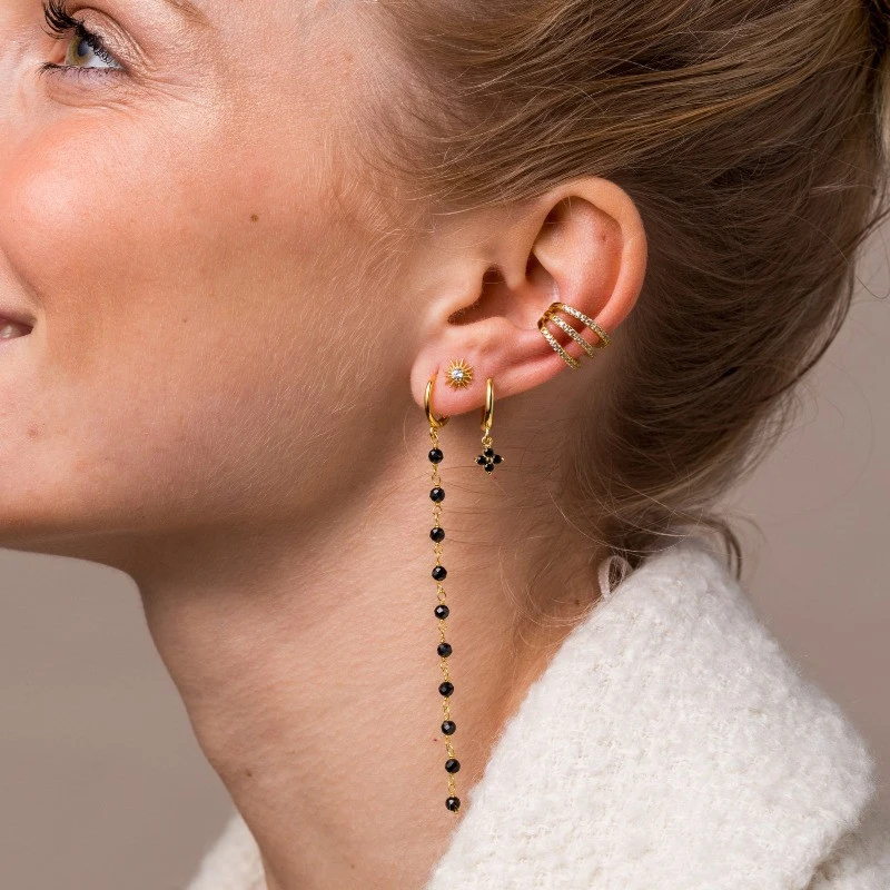Dangling CZ Flower Earring