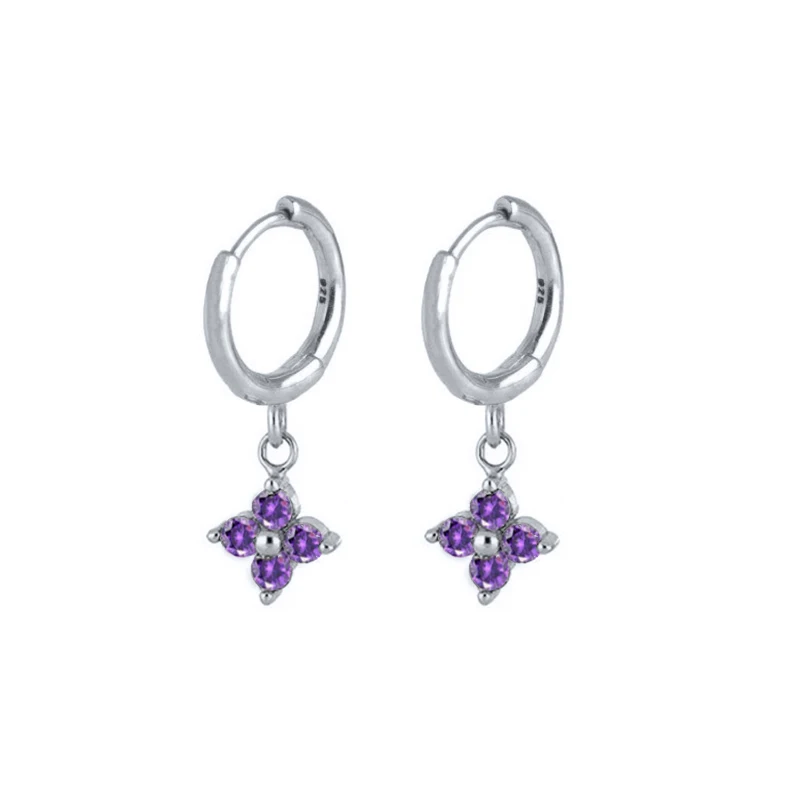 Dangling CZ Flower Earring