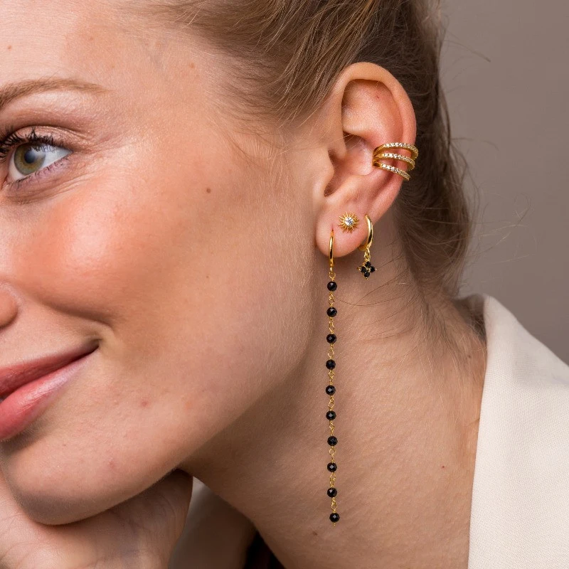 Dangling CZ Flower Earring