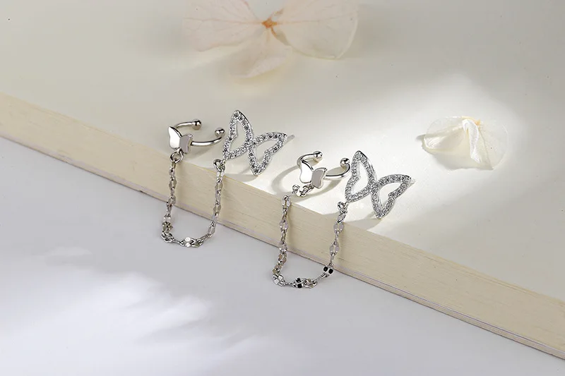 Twins Butterfly Chain Earrings