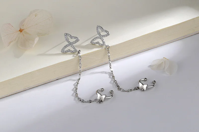 Twins Butterfly Chain Earrings