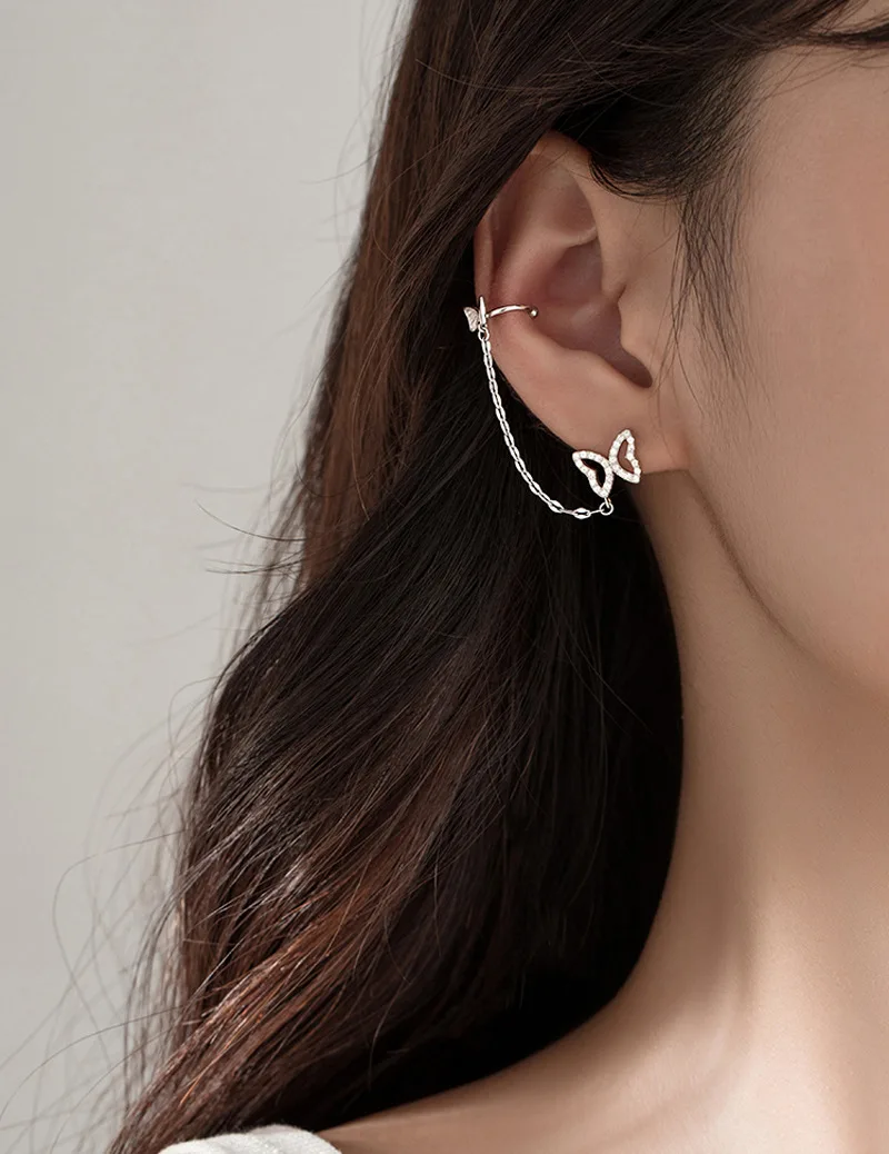 Twins Butterfly Chain Earrings