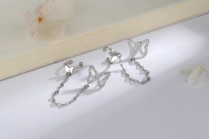 Twins Butterfly Chain Earrings