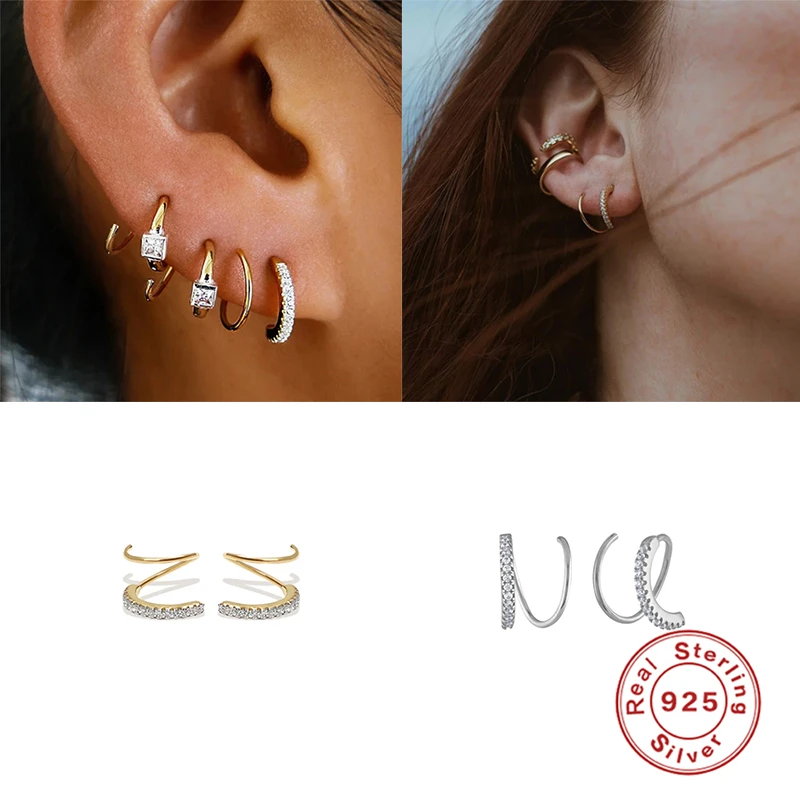 Faux Double Hoops