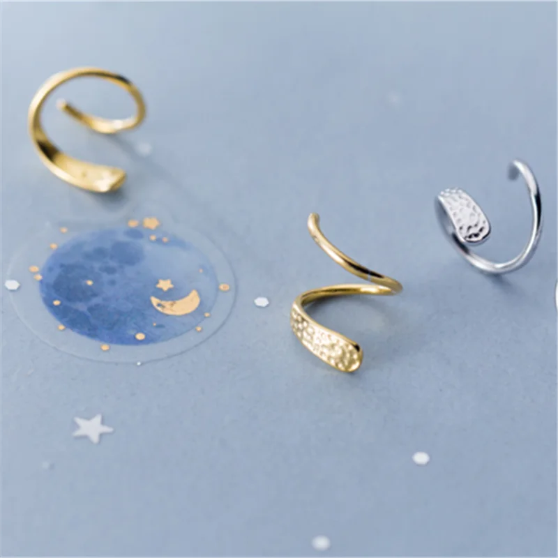 Hammered Helix Ear Climber Earrings