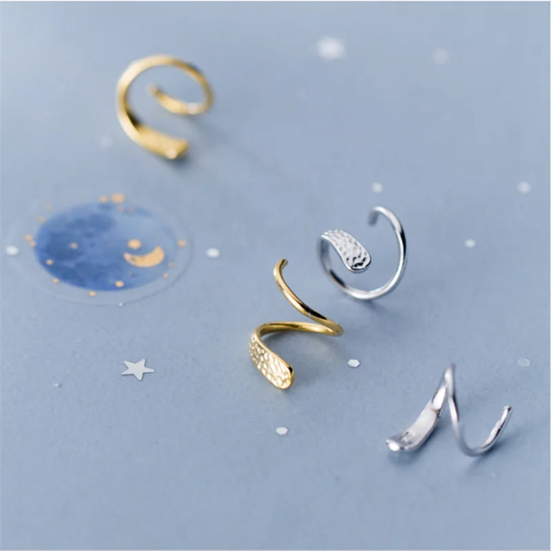 Hammered Helix Ear Climber Earrings