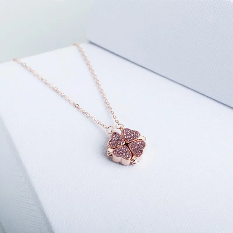 Double Sided Heart Pendant Necklace