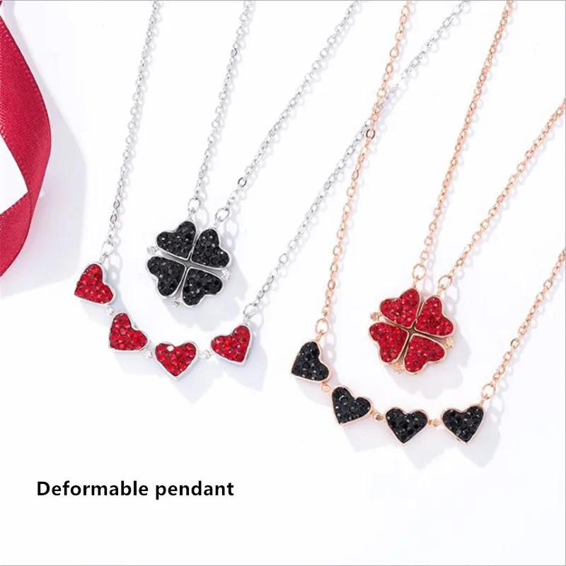 Double Sided Heart Pendant Necklace