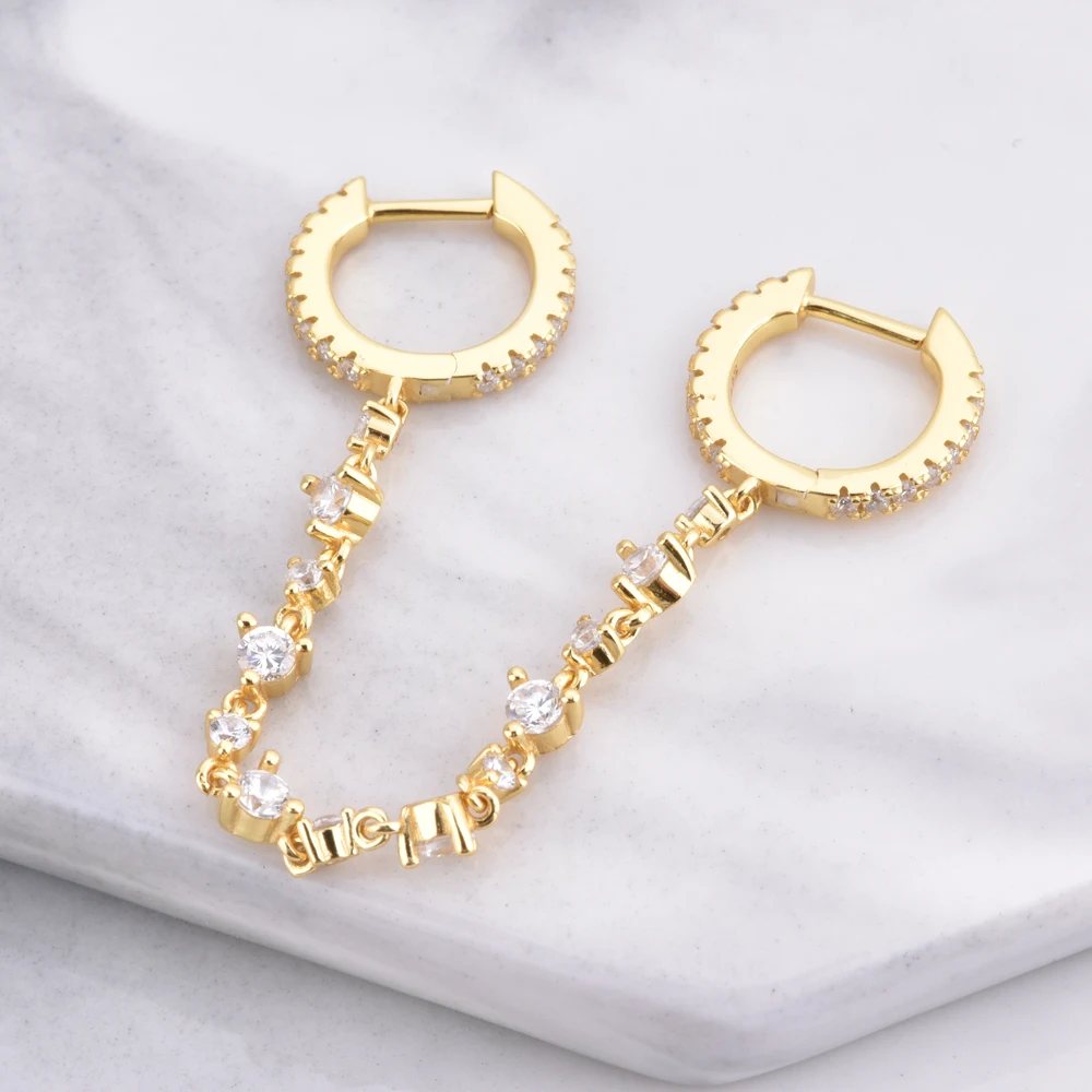 Diamond Duo Chaing Earrings