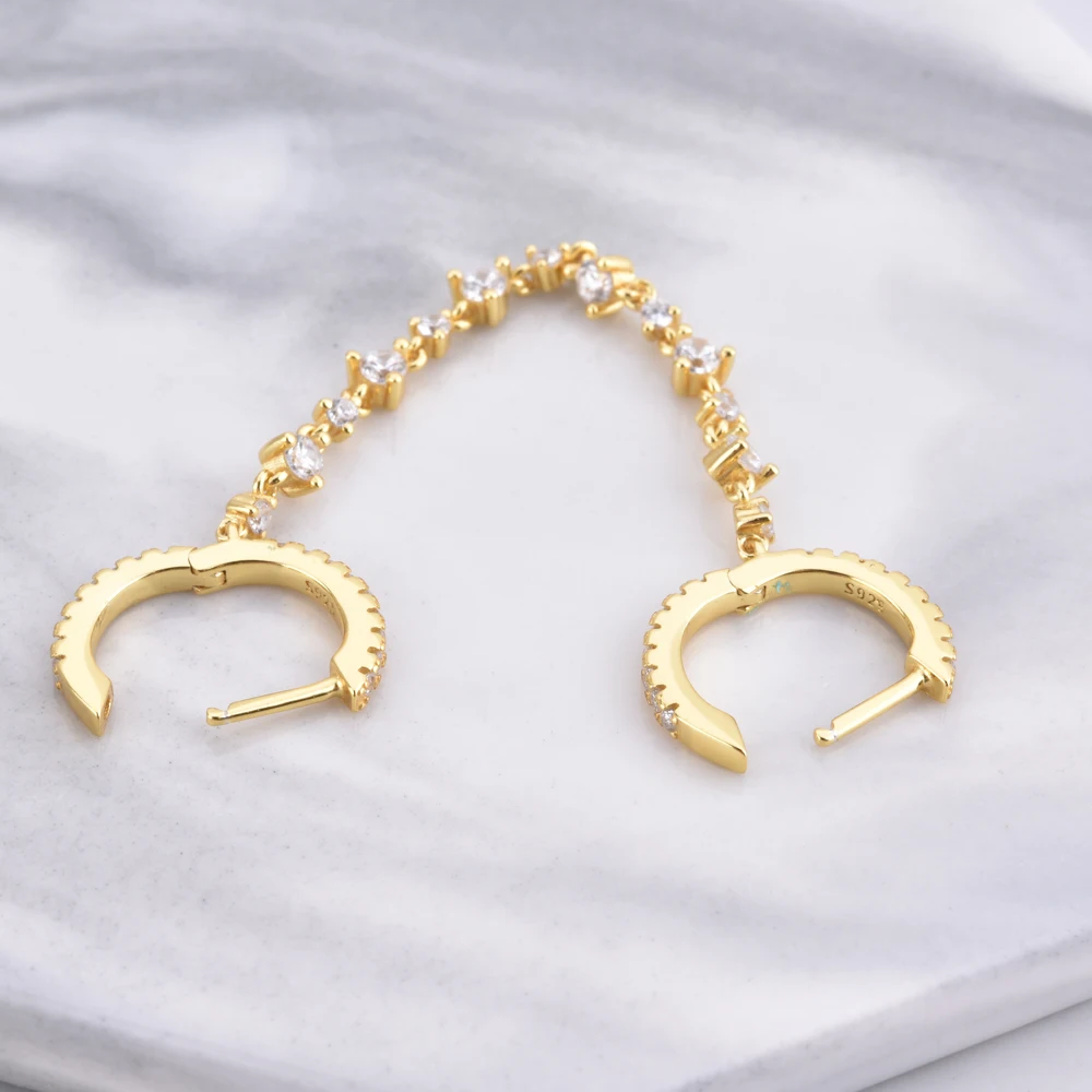 Diamond Duo Chaing Earrings