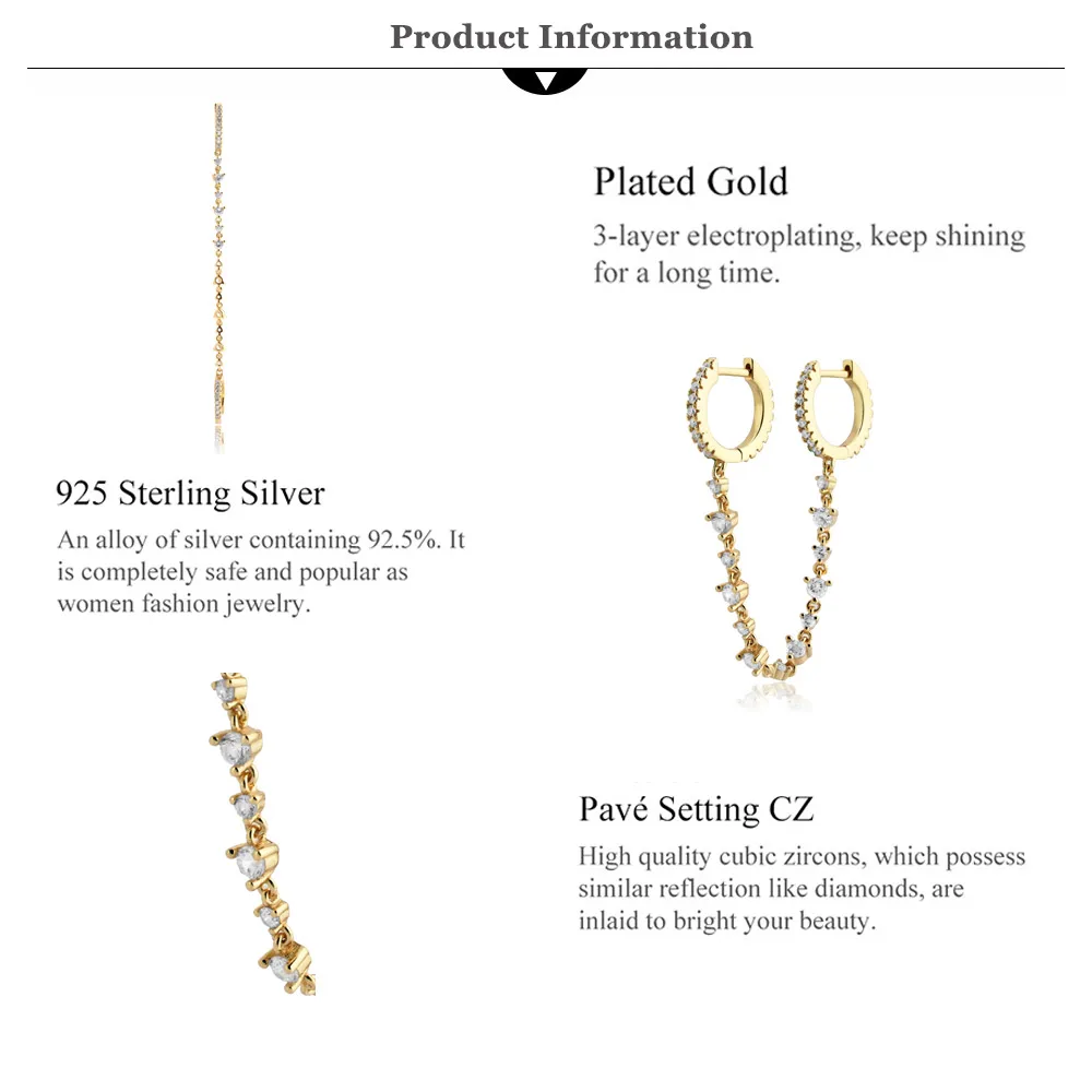 Diamond Duo Chaing Earrings