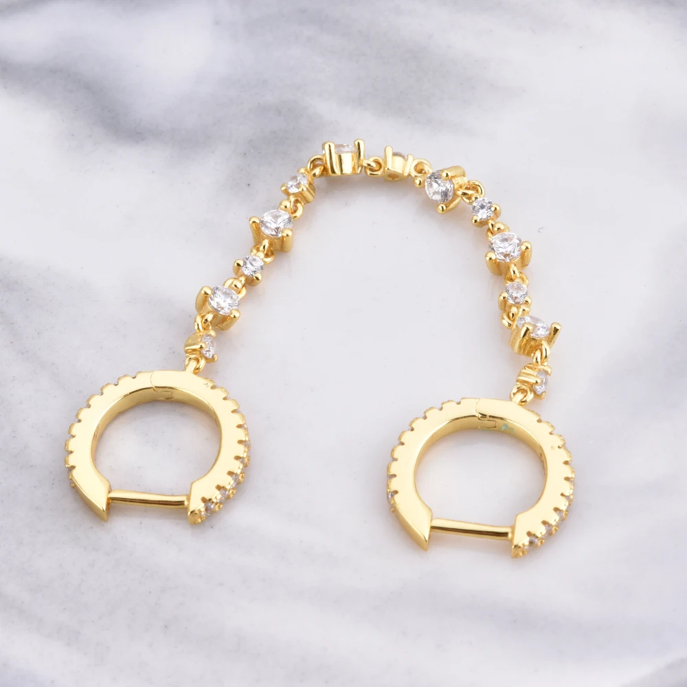 Diamond Duo Chaing Earrings