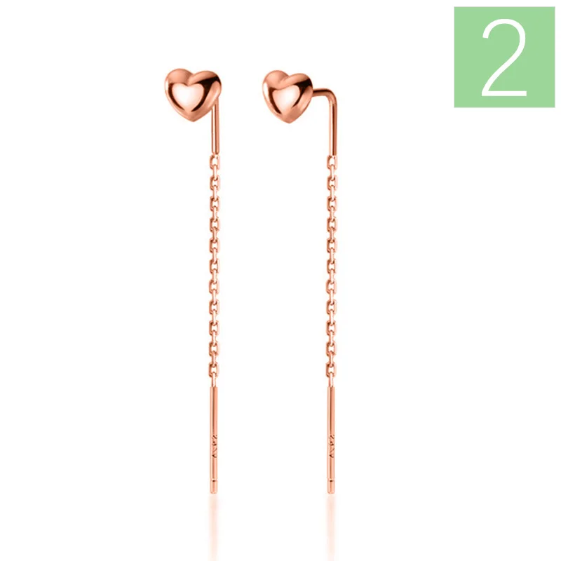 Heart Threader Earrings
