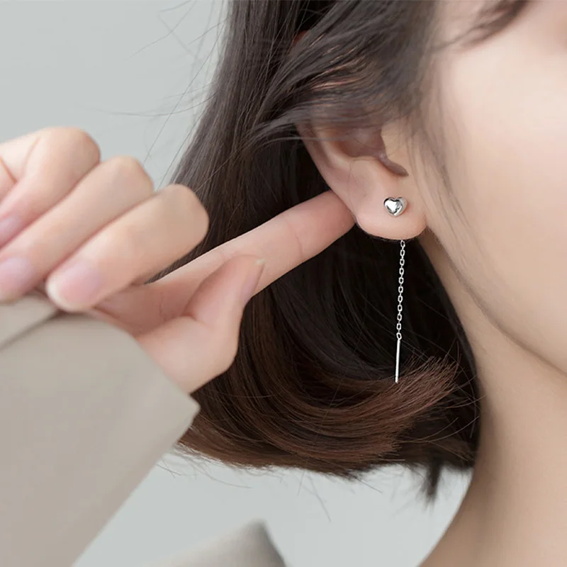 Heart Threader Earrings