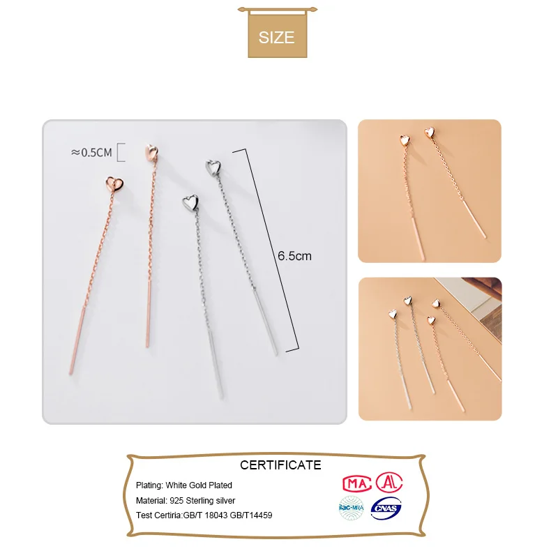 Heart Threader Earrings