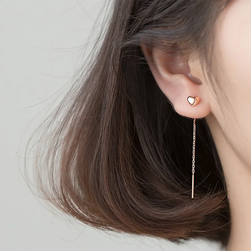 Heart Threader Earrings