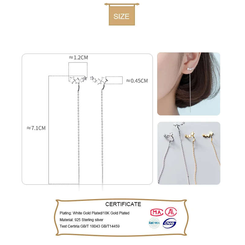 Heart Threader Earrings