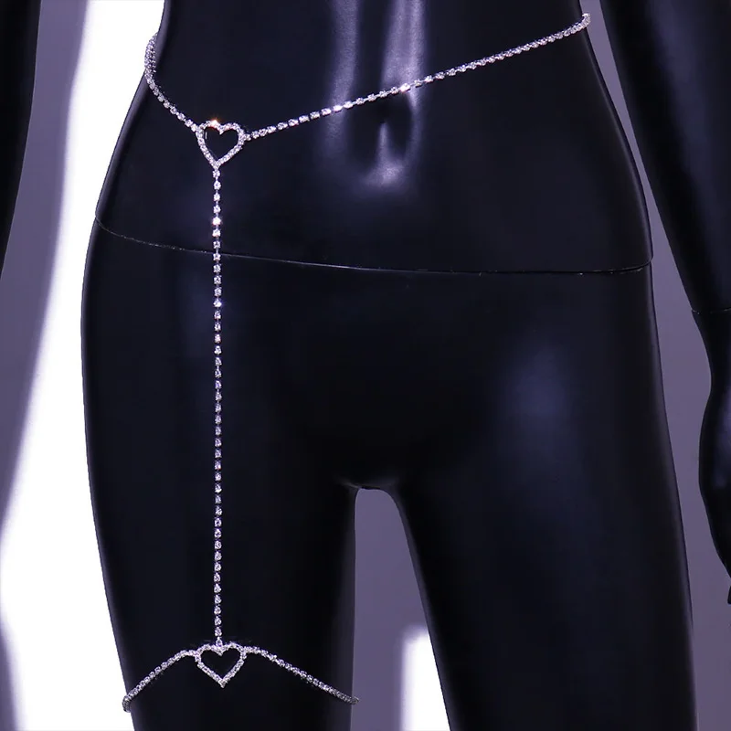 Diamond Heart Leg Thigh Chain