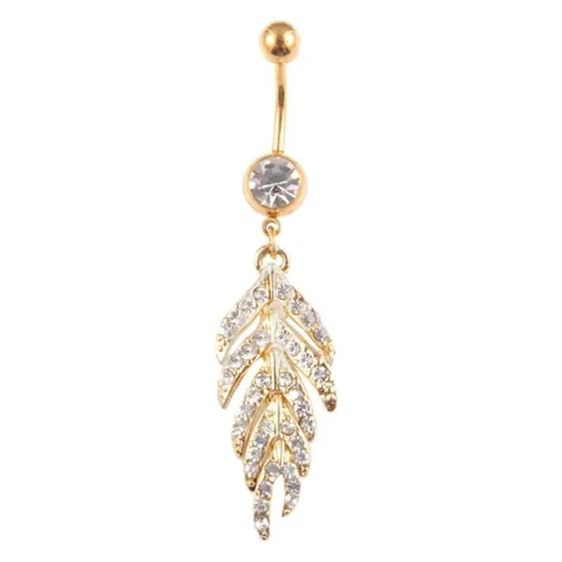 Leaf feather Navel Rings