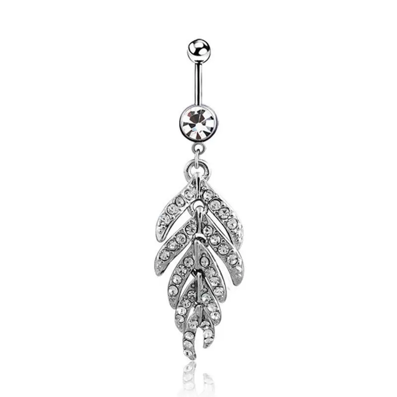 Leaf feather Navel Rings