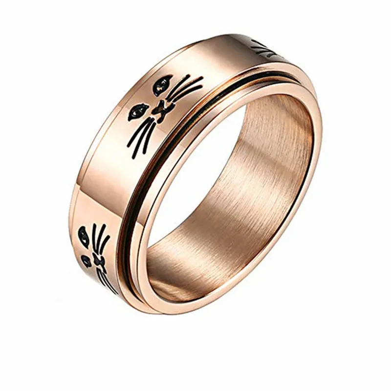 Cute Cat Anxiety Rotate Ring