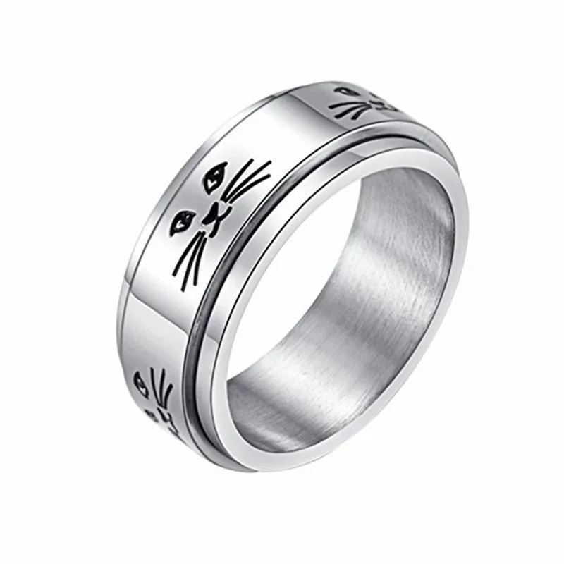Cute Cat Anxiety Rotate Ring