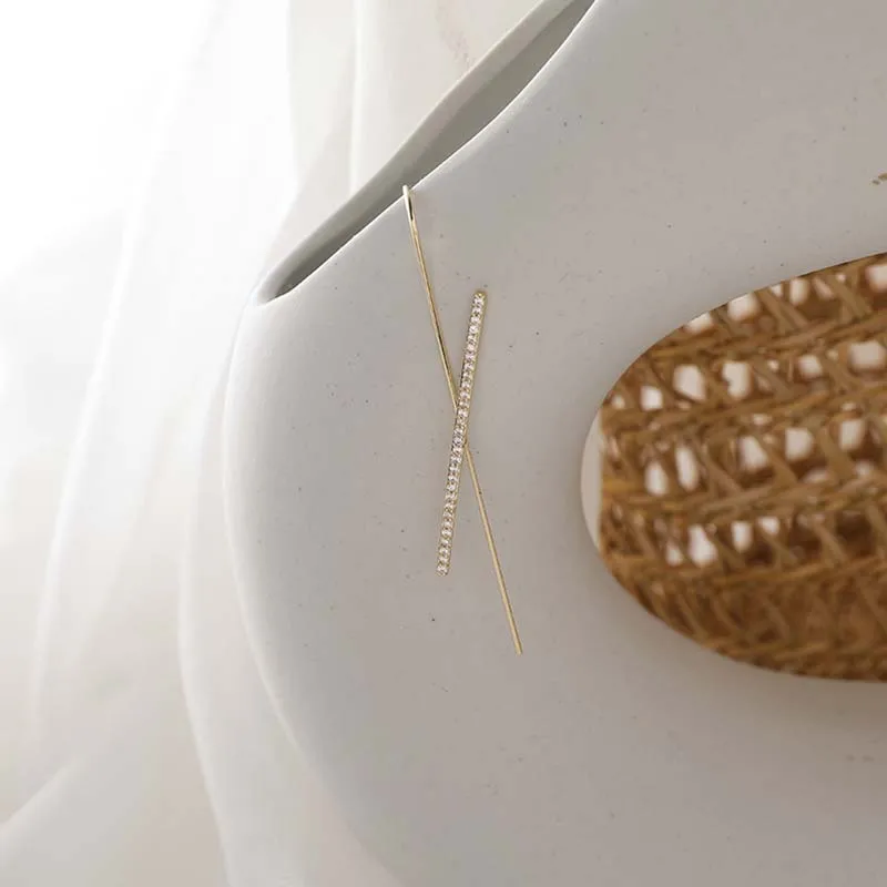 Silver/Gold Oblique Edgy Ear Pin