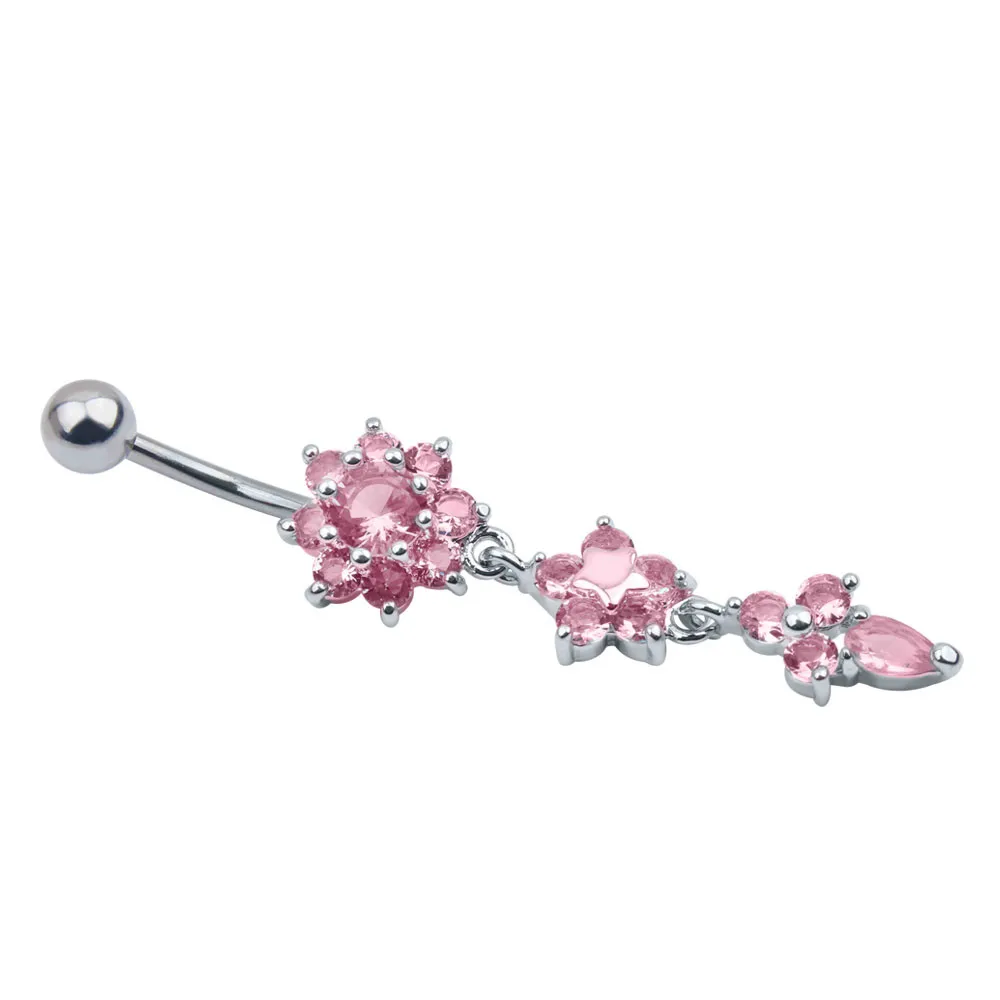 Icy Flower Belly Ring