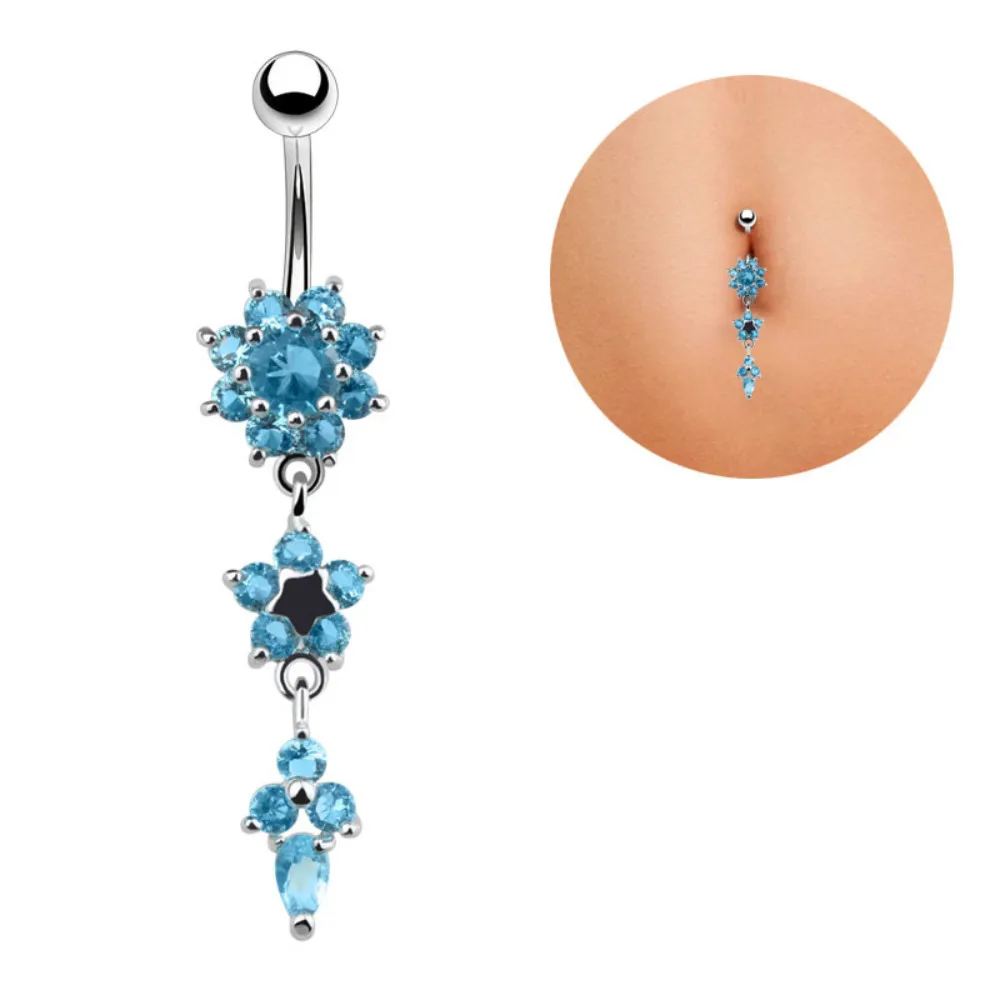 Icy Flower Belly Ring