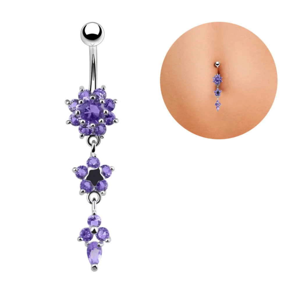 Icy Flower Belly Ring