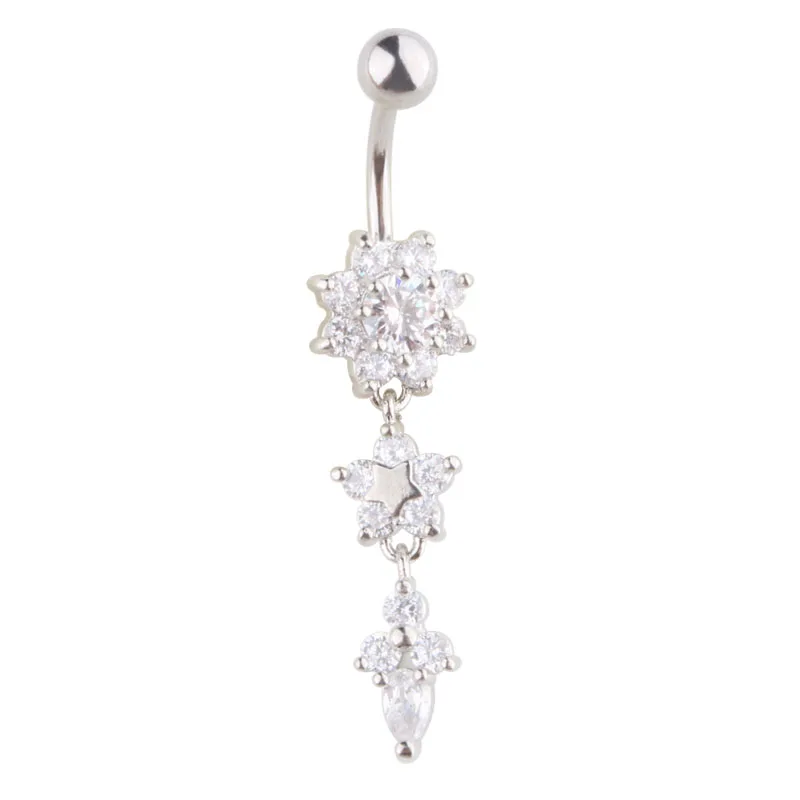 Icy Flower Belly Ring