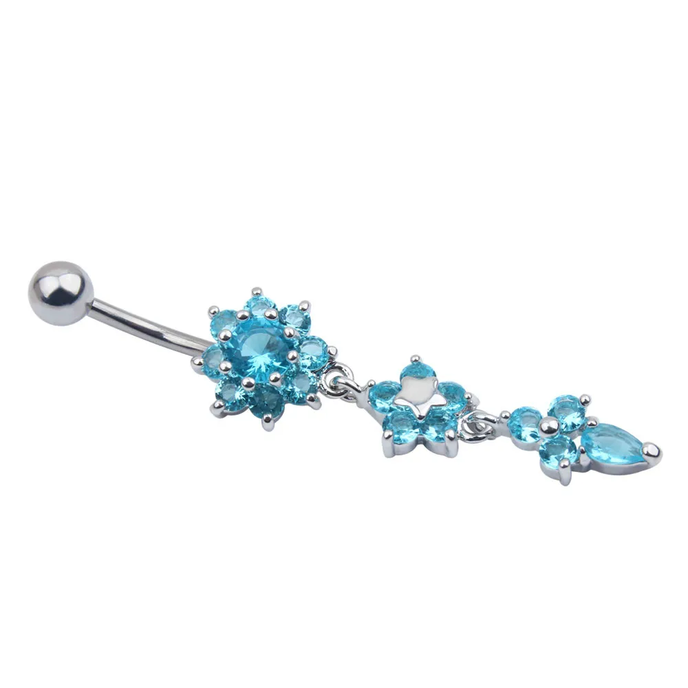 Icy Flower Belly Ring