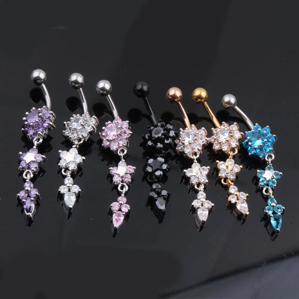 Icy Flower Belly Ring