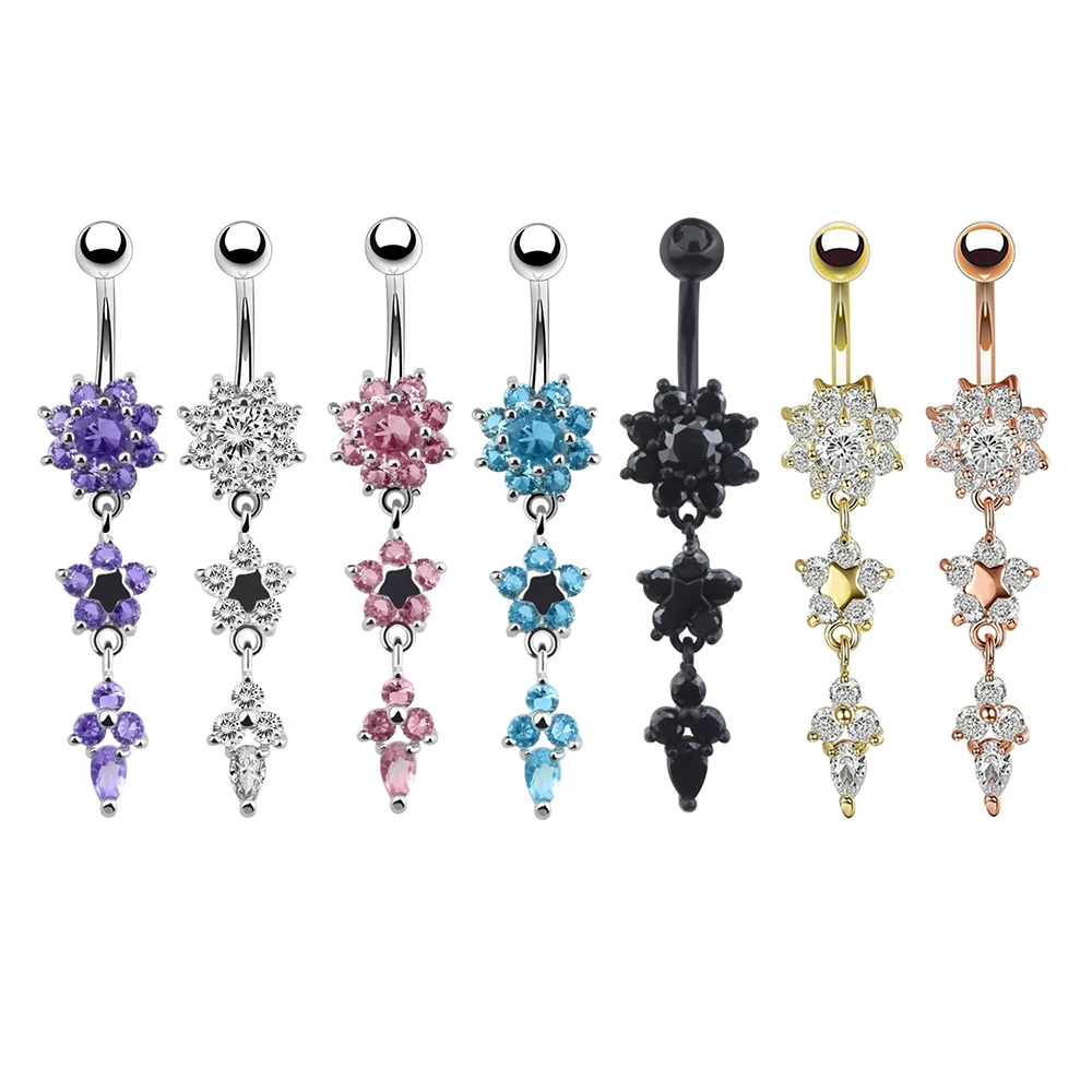 Icy Flower Belly Ring