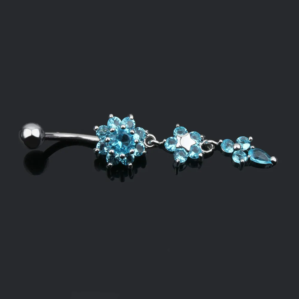 Icy Flower Belly Ring