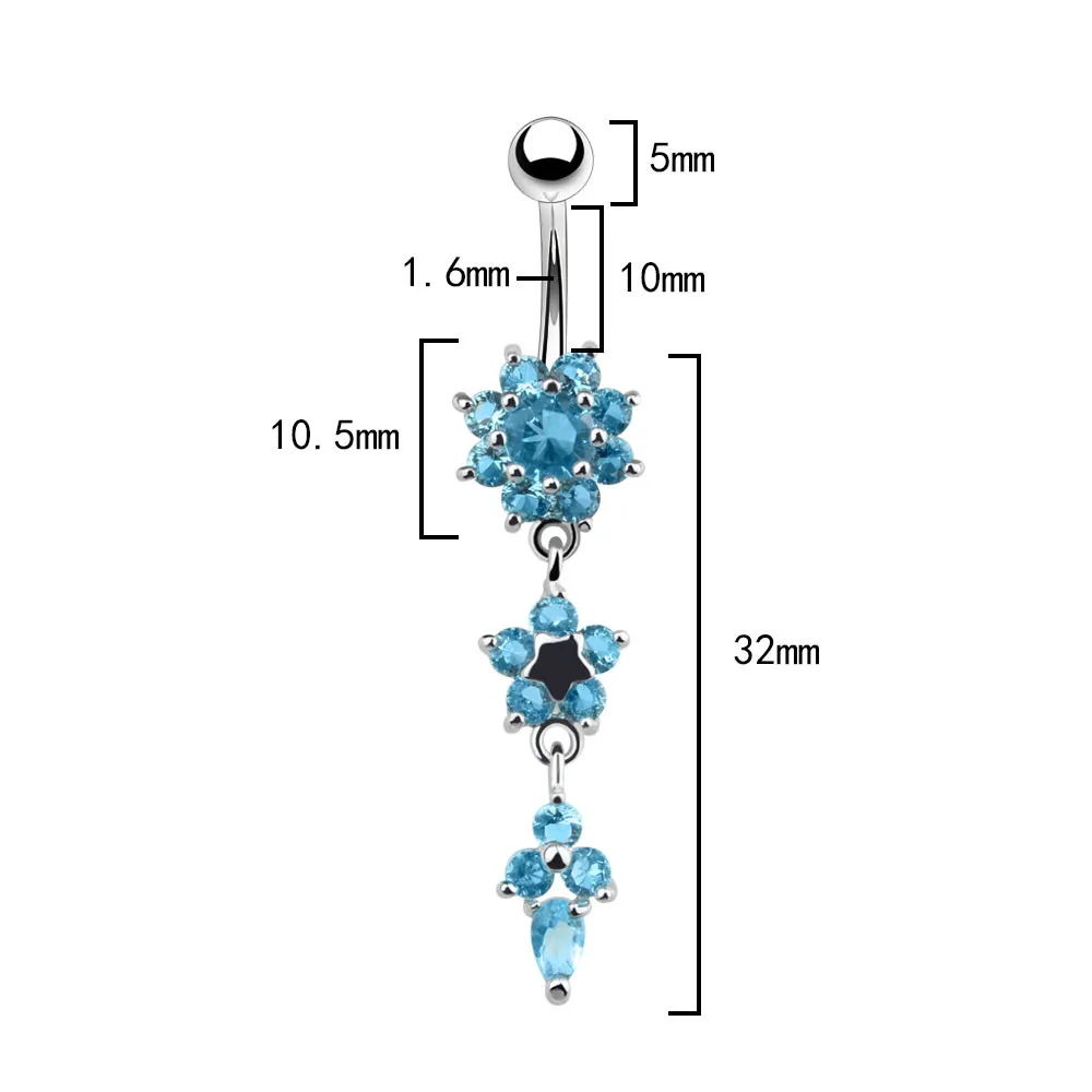 Icy Flower Belly Ring