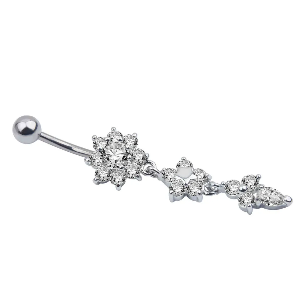 Icy Flower Belly Ring